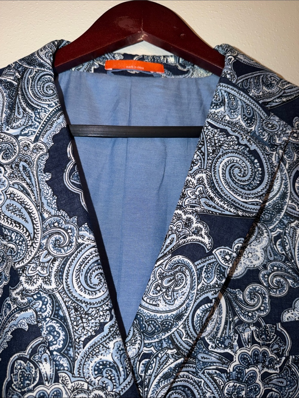Tallia men’s 48R blue paisley blazer / worn once - Picture 2 of 5